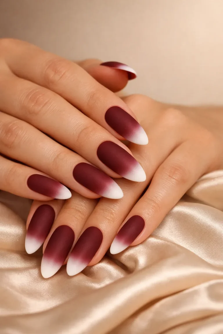 Deep Burgundy Matte Nail Ideas