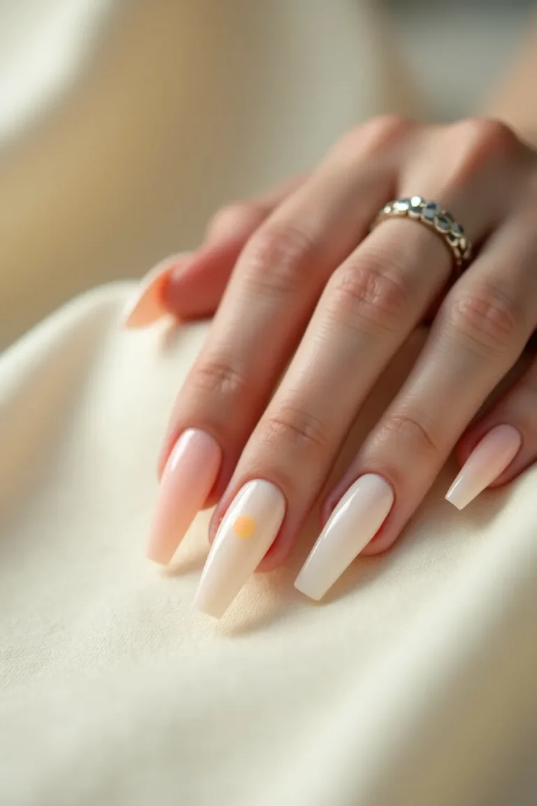 25 Old Money Long Coffin Nails Idea in Nude